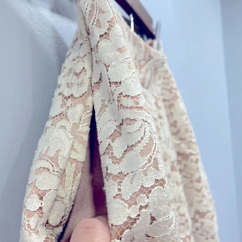 ANTHROPOLOGIE 6 Ivory Lace Pleated High Waisted Shorts Culotte Ballet Fairycore - Picture 12 of 16